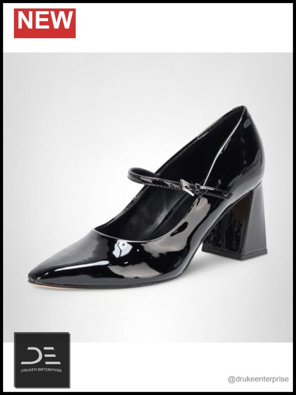Pointy Toe Mary Jane Block Heel Pumps Dress Shoes